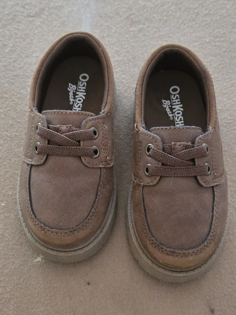 OshKosh B'gosh Brown Suede-Look Kids Lace-Up Dress Shoes